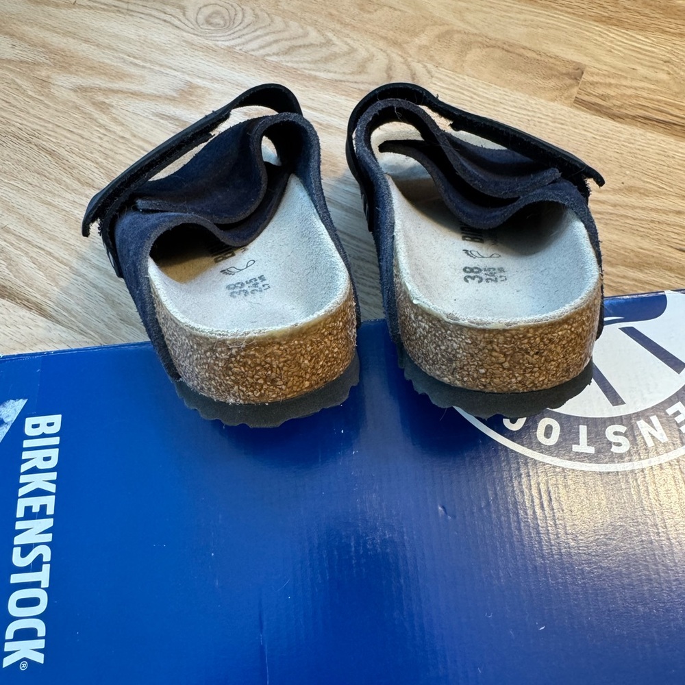 Birkenstock Kyoto Sandals, Black Suede, size 38 - Picture 7 of 11